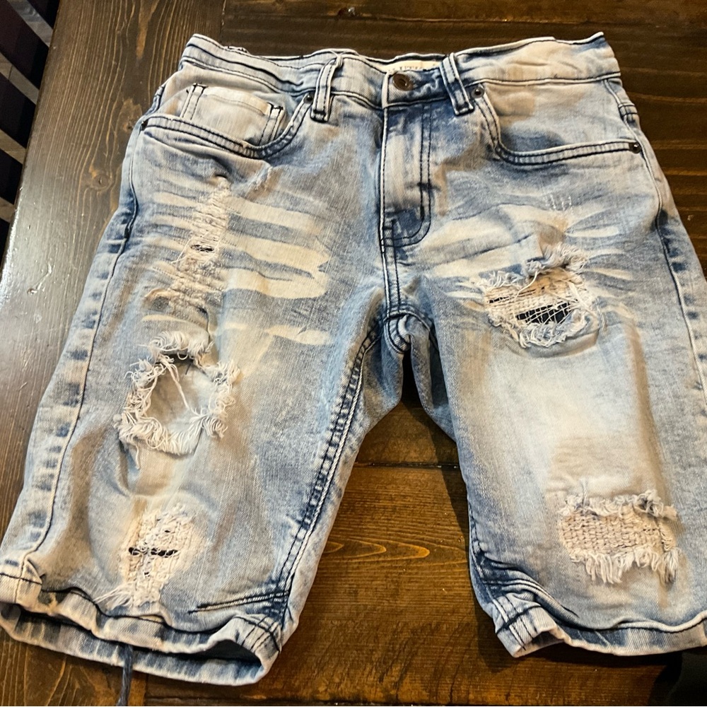 Distressed Denim Kids Shorts.